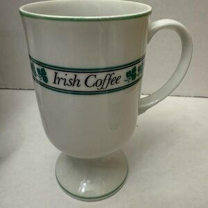 Vintage Green/White Pedestal Irish Coffee
Mugs (set of 4)